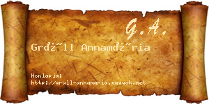 Grüll Annamária névjegykártya